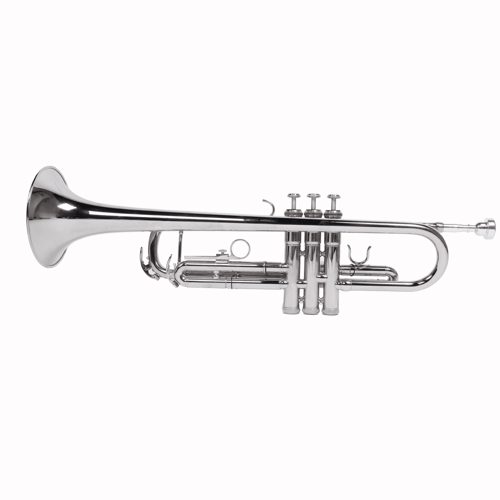 Tcbosik Drop B Trumpet Set for Beginner, Trumpet Instrument with Gloves, Silver