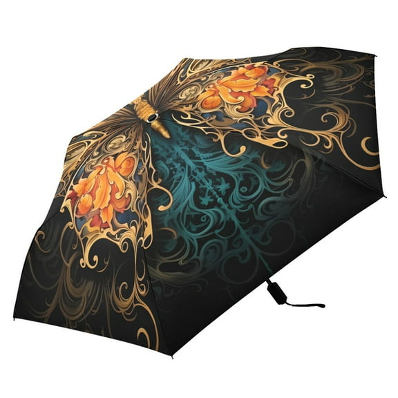Butterfly Compact Folding Umbrella for Rain Windproof Travel Umbrella UPF 50  Lightweight Packable Arc Size