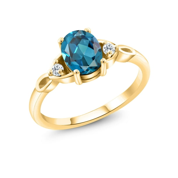 Gem Stone King Gem Stone King 1 58 Ct Oval London Blue Topaz White Topaz 18k Yellow Gold Plated Silver Ring Walmart Com Walmart Com Gem Stone King Gem Stone King 1 58 Ct Oval London Blue Topaz White Topaz 18k Yellow Gold Plated Silver Ring Walmart Com Walmart Com