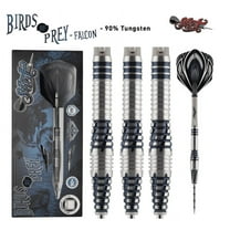 Shot Birds of Prey Falcon Steel Tip Dart Set-90% Tungsten Barrels-25gm