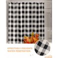 thumbnail image 6 of Shower Curtain, Farm Harvest Pumpkins Waterproof Shower Curtain Set with Hooks for Bathroom Showers,Stalls and Bathtubs,72x84In Classic Black White Buffalo Plaid, 6 of 7
