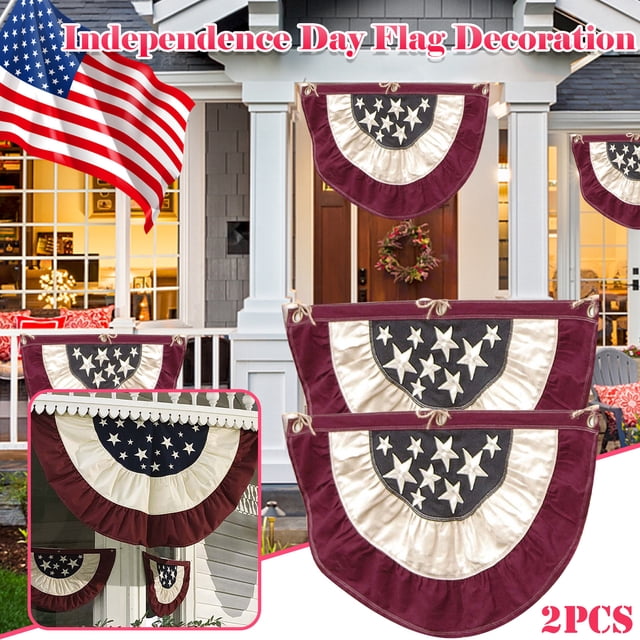 Fiudx Ofertas de la semana Bandera de abanico plisada Decoración de banderines de EE. UU. Bandera patriótica