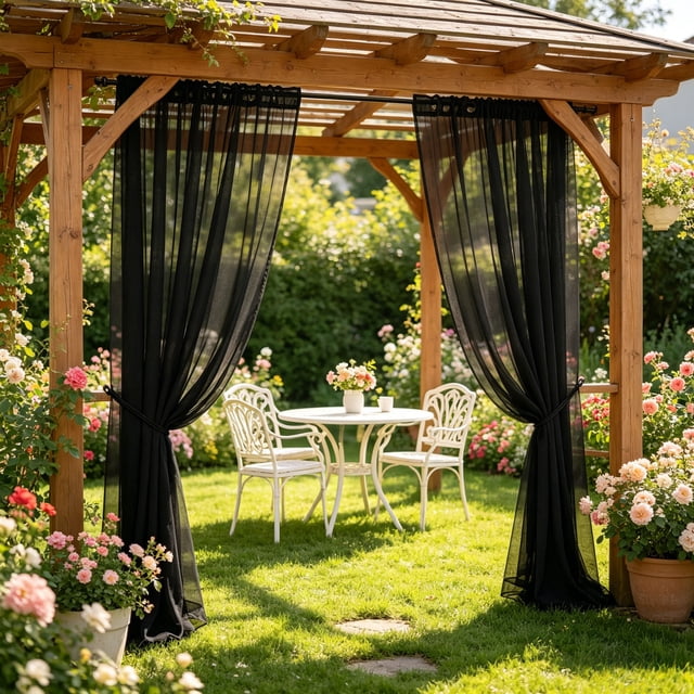 Ohmyroo Rideaux d'Extérieur à Passe-Tringle 98.4x62.9 Pouces Résistants à la Décoloration pour Patio, Résistants aux Intempéries