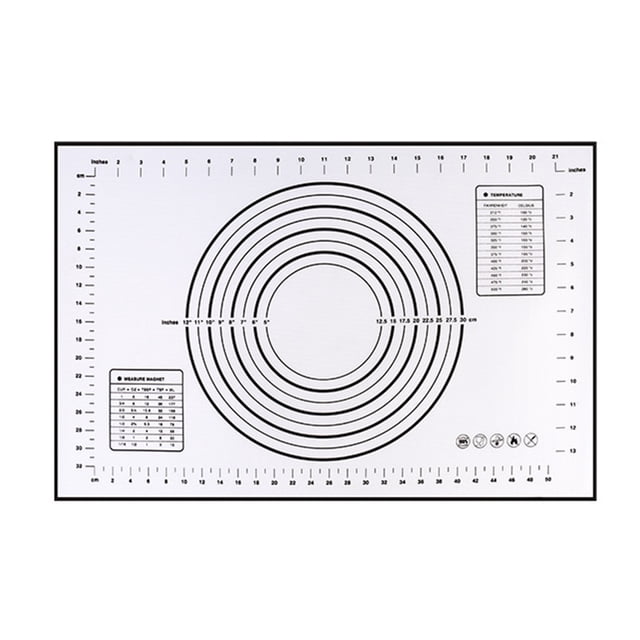 Amdohai Silicone Making Baking Mat BBQ Mat with Clear Scale Design Washable Rotatable for Home Kitchen Daily Use