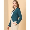 thumbnail image 4 of Chaqueta Corta Casual Allegra K de oficina sin cuello Azul eléctrico XL, 4 of 6
