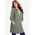 thumbnail image 3 of Roaman's Women's Plus Size Waffle Mega Length Zip Hoodie, 3 of 5