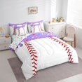 thumbnail image 2 of jejeloiu Purple Ice Cream 7-Piece Bedding Comforter Set,Baseball Sport Game King Bedding Sets For Teens Girls Reversible, 2 of 7