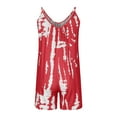 thumbnail image 6 of Summer Rompers for Women V Neck Spaghetti Straps Sleeveless Loose Tie Dye Wide Leg Shorts Jumpsuits Lounge Outfits, 6 of 6