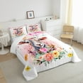 thumbnail image 4 of Goat Comforter Set Boho Floral Twin Bedding Set ,Cute Sheep Wild Animal Quilt Watercolor Flowers Duvet Insert,Rustic Wildlife Bohemian Decor, 4 of 5