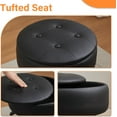 thumbnail image 3 of Vanity Chair with Wheels: Adjustable Vanity Stool with Storage, Swivel, Black, 3 of 14
