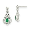 thumbnail image 3 of 925 Sterling Silver Polished Green Agate Pendant and Post Earrings Set; for Adults and Teens; for Women and Men, 3 of 4