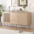 thumbnail image 2 of Accent Cabinet with 3 Drawers, Atumon Buffet Cabinet, Storage Cabinet, Modern Console Cabinet with 2 Doors, Accent Cabinet Furniture for Living Room Corridor Entryway Dining Room, Natural, 2 of 10