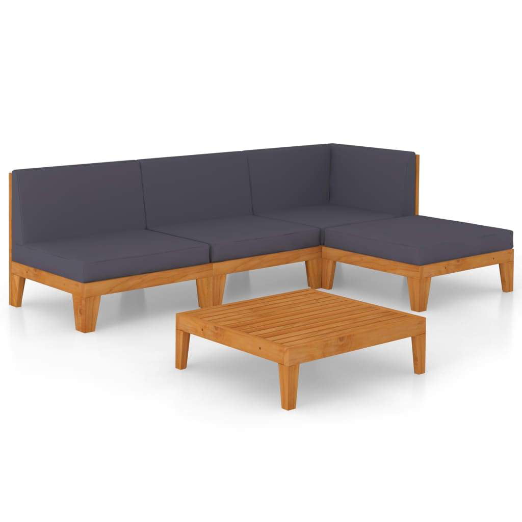 Hoeveelheid geld Goed doen consensus vidaXL 5 Piece Patio Lounge Set with Cushions Solid Acacia Wood -  Walmart.com