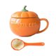 thumbnail image 1 of Pumpkin Coffee Cup With Spoon Ergonomic Handle Orange Drinking Halloween Celebration 1 Set, 1 of 3