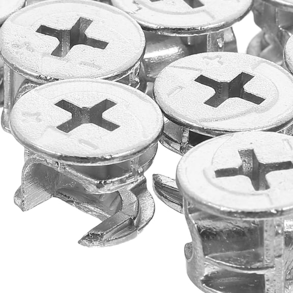OFFIGAM Set of 20 Cam Locks for Furniture Assembly, Hidden Connectors, Nickel-Plated Alloy, Easy to Install for Home and Office Use