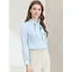 thumbnail image 2 of INSPIRE CHIC Camisas Abotonadas Para Mujer Blusa De Satén Con Cuello Anudado Tops Casuales De Negocios Azul claro M, 2 of 6