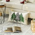 thumbnail image 4 of Sm:)e Watercolor Trees Christmas Pillow Cover 12 x 20 Inch, Set of 1 Xmas Winter Off White Rectangle Seasonal Decorative Farmhouse Outdoor Pillow Case, 4 of 7