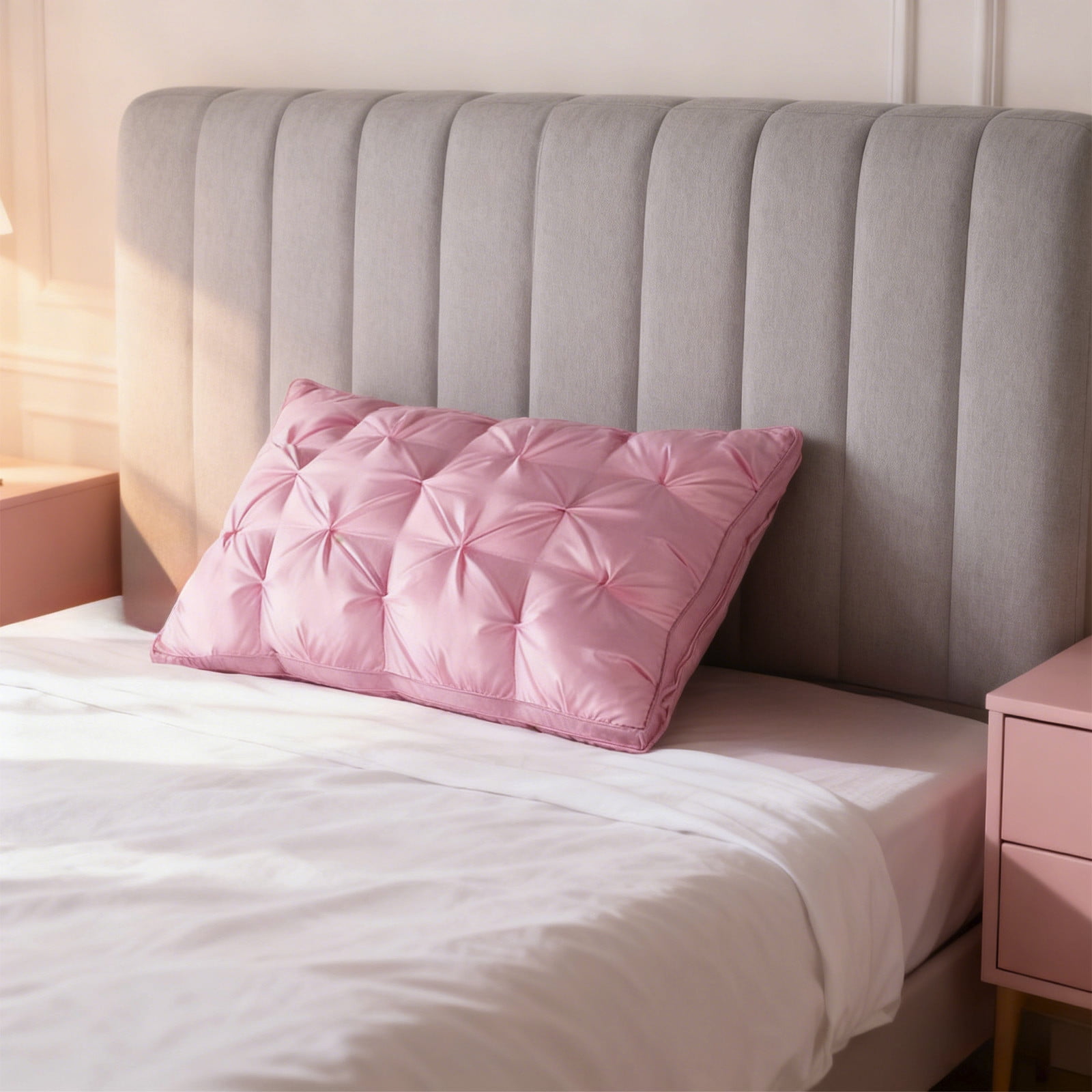 Luxury Goose Feather Down Pillows, Hotel Bed Pillows for Sleeping, Soft Fluffy for Sleepers (19"x29")