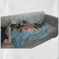 thumbnail image 6 of Mermaid Soft Flannel Fleece Throw Blanket, Woman Underwater Themed Make up Hairstyle Starfishes Seashells Fishes Bubbles, Cozy Plush for Indoor and Outdoor Use, 70" x 90", Multicolor, by Ambesonne, 6 of 6