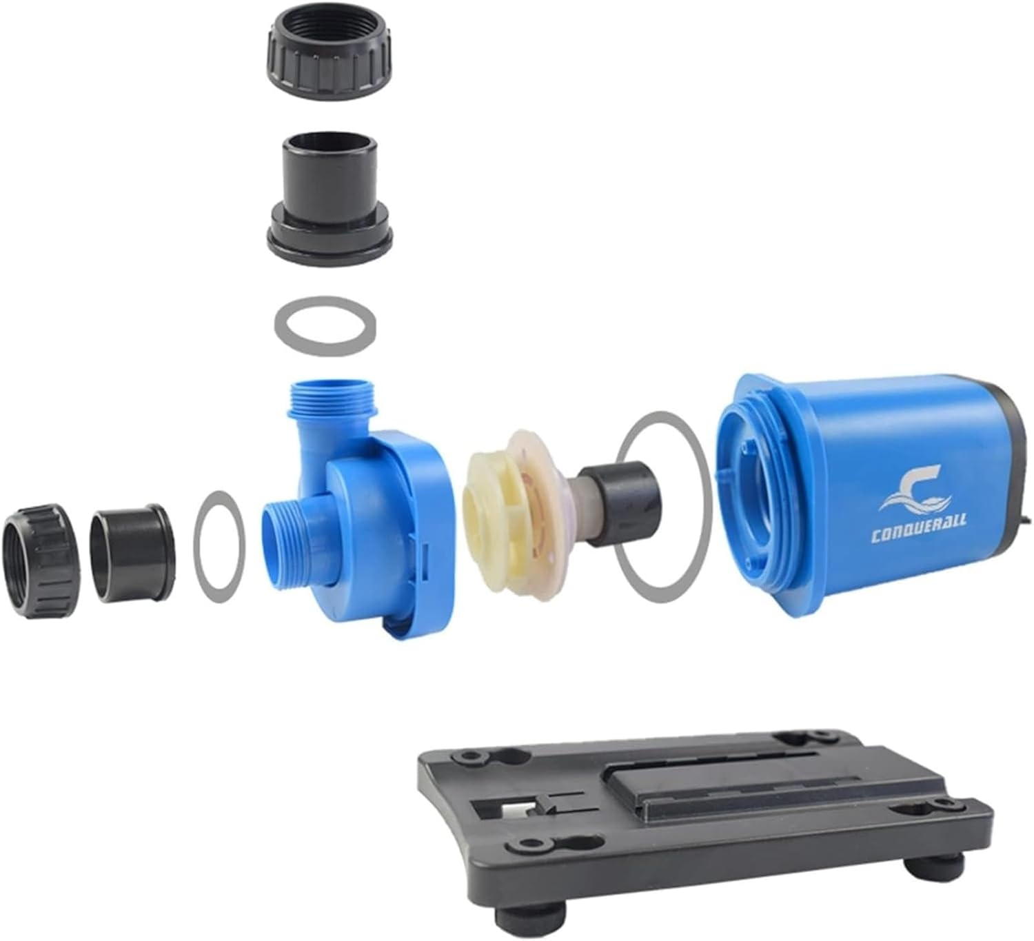 CONUERALL 90W 3690GPH Aquarium Return Pump 24V DC Water Pump Amphibious Design for Park waterfall Fish Tank Fountain Freshwater and Saltwater