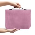 thumbnail image 2 of HELLHERO Glittery Pink Textured Pattern Church Bible Bag for Women, Bookmark Belt Bible Cover with Large Capacity for Bible Study Daily Work Christian Prayer, 2 of 12