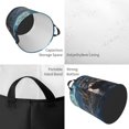 thumbnail image 2 of Balery Moonlit Sea Sailboat Cesta de ropa redonda con asas, impermeable, independiente, para ropa, juguetes, dormitorio y familia-Medium, 2 of 6