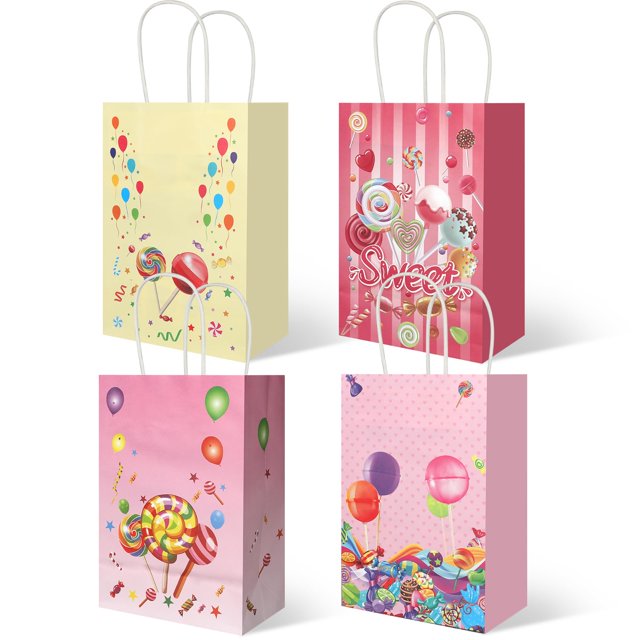 Bolsas de Regalo Ethanberg de Papel con Diseño de Dulces Para Fiestas 20 piezas 15x8x21 cm