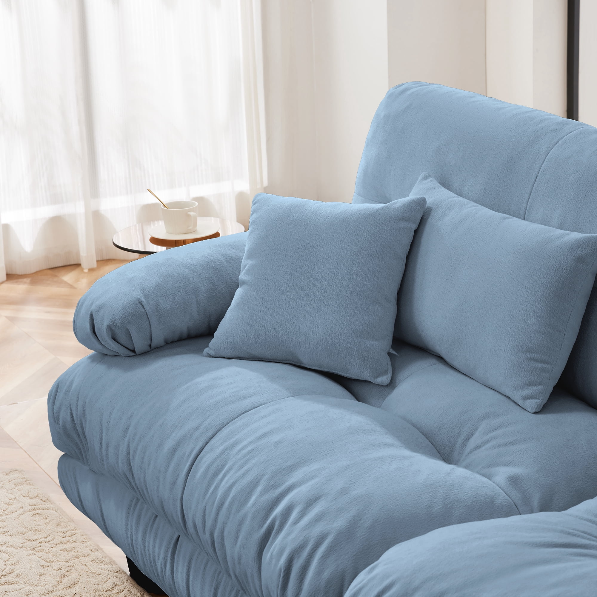 MAYEERTY 173.2in 4-Seater Sectional Sofa Modular Deep Seat Sofa Couch , Chenille Sofa for Living Room, Apartment, Studio, Office, Blue