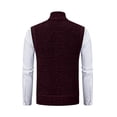 thumbnail image 4 of GrmtClth Gilet for Men Fake Two Piece Zip Front Stand Collar Sleeveless Knit Vest Convenient Hand Pockets Fall Winter Light Formal Outerwear Wine 4XL, 4 of 4