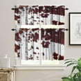 thumbnail image 3 of Cowhide Print Valance 3 Piece Set,Farm Animals Cow Brown 3D Fur Retro Pattern,Home Living Room Kitchen Decorative Window Curtains Valance, 3 of 6