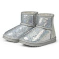 thumbnail image 2 of Kushyshoo Girls Snow Boot Silver Sparkle Sequins Winter Boots Lightweight for Big Kids Size 4, 2 of 8