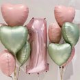 thumbnail image 5 of 10 globos de aluminio con forma de corazón de 18 pulgadas, color rosa y verde salvia, para fiestas de cumpleaños, San Valentín, bodas y aniversarios, 5 of 5