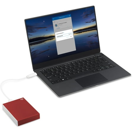 Seagate - Backup Plus 5TB External USB 3.0 Portable Hard Drive - Red