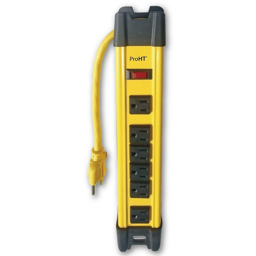 ProHT 6 Outlet Metal Power Strip Surge Suppressor