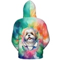 thumbnail image 2 of Funny Watercolor Adorable Shih Tzu Peeking Through Torn Paper Effect All Over Print 3D Hoodie Unisex Merch Hoodies Lion Dog Lover Gifts - 00026, 2 of 6
