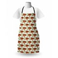 thumbnail image 3 of Floral Apron, Flowers and Leaves on a Plain Background, Unisex Kitchen Bib with Adjustable Neck for Cooking Gardening, Adult Size, Vermilion Olive Green, by Ambesonne, 3 of 4