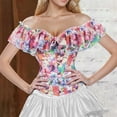 thumbnail image 2 of TAIAOJING Women Elegant Vintage Cap Sleeves Brocade Bustier Corset Tops, 2 of 6