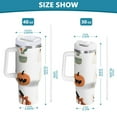 thumbnail image 6 of Yayeee 40oz Stainless Steel Tumbler with Straw and Handle Double-Wall Insulated Travel Water Bottle, Orange Magical Halloween, 6 of 8