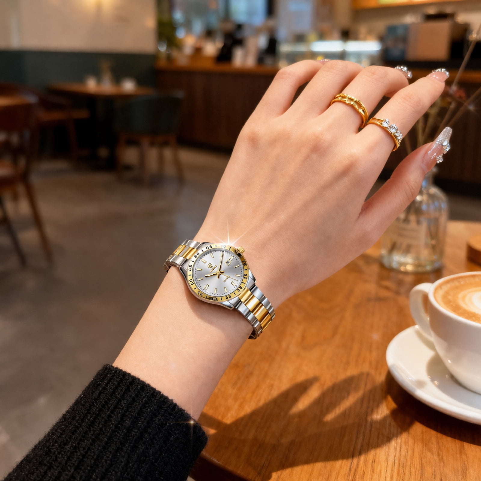 SKMEI Watches for Women Luxury Dress Analog Quartz Women Wristwatch Waterproof Luminous Date Stainless Steel Ladies Watch