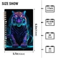 thumbnail image 3 of Tiger Green Ring Binder Notebook Journey Note Diary College Ruled Spiral Notebook Study Loose Leaf Paper A5 60 Pages, 3 of 8