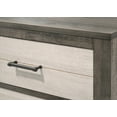 thumbnail image 3 of Two-Tone Farmhouse Nightstand with 2 Drawers & Metal Handles Gray/Beige, 3 of 5