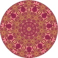thumbnail image 1 of Ahgly Company Indoor Round Patterned Construction Cone Orange Area Rugs, 5' Round, 1 of 6