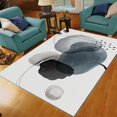 thumbnail image 1 of Black Blue Curve Area Rug, Modern Minimalist Classic Interior Rug, Bedroom Rug Decoration Machine Washable Non-slip Suitable for Living Room Dining Room Office Area Kids Room（5x7ft）, 1 of 7