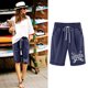thumbnail image 3 of Pantalones Cortos de Verano para las Mujeres de Cintura Alta Estampado Elástico Cordón de Cintura, Casual Bolsillos Pantalones de Pijama, 3 of 3