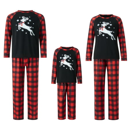 

Christmas Pajamas for Family Elk Print Christmas Pjs Matching Sets Jammies Sleepwear Matching Pajamas for Couples Kids