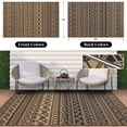 thumbnail image 3 of Smiry Outdoor Rugs 5x8, Waterproof Plastic Straw Geometric Indoor Outdoor Mat for Patio, RV Camping, Deck,Porch, Black and Brown, 3 of 8