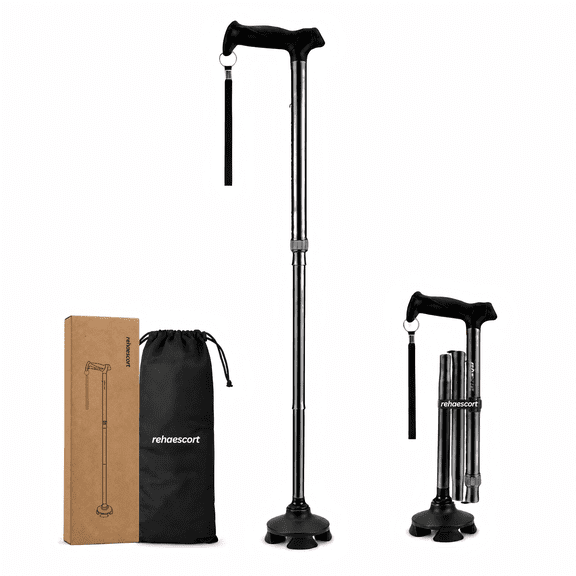 Rehaescort Folding Walking Cane for Women & Men,Adjustable,Lightweight,Ergonomic Grip