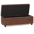 thumbnail image 3 of Simpli Home Kingsley Ottoman de Rangement 48 Pouces en Similicuir Brun Selle, 3 of 9