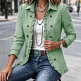 thumbnail image 6 of Plaid Jackets for Women Ruffled Fashion Fall Winter Jacket Button Open Front Cardigan Outwear Casual Loose Business Office Jacket, 6 of 9