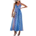thumbnail image 2 of Lucakuins Vestido sin mangas para mujer, sin mangas, con cuello en V, estampado gráfico, vestido maxi de verano para vacaciones Lucakuins moda, 2 of 5